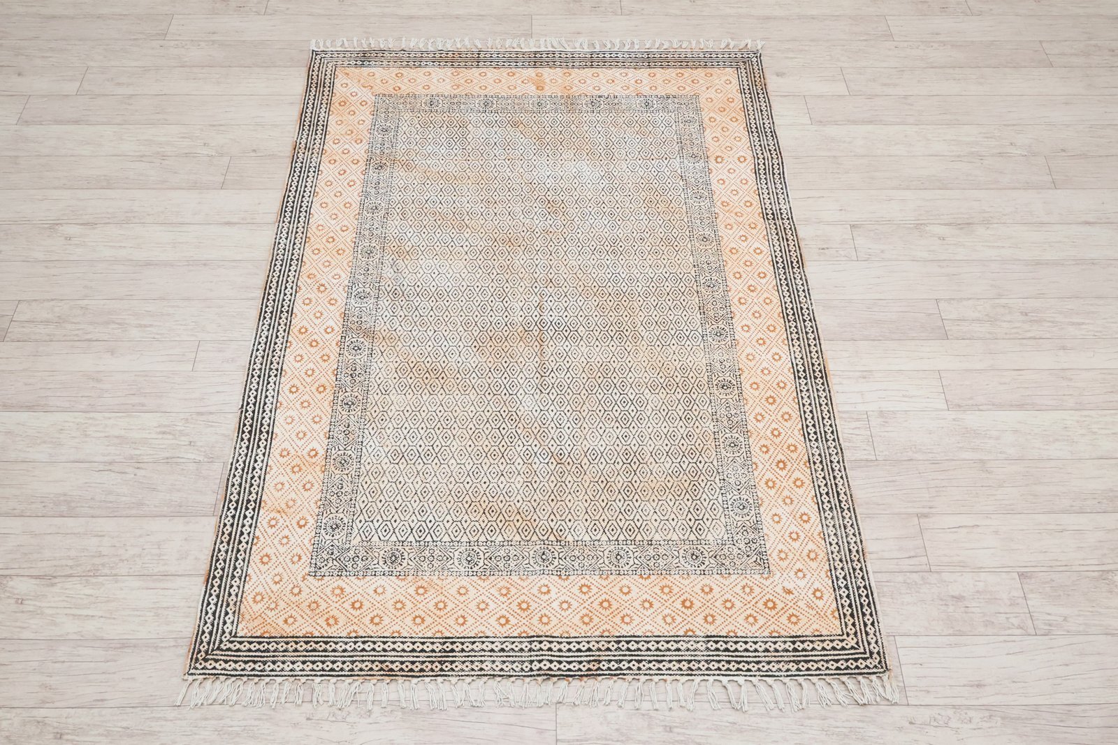 Eco-Conscious Block Print Cotton Rug - Image 5