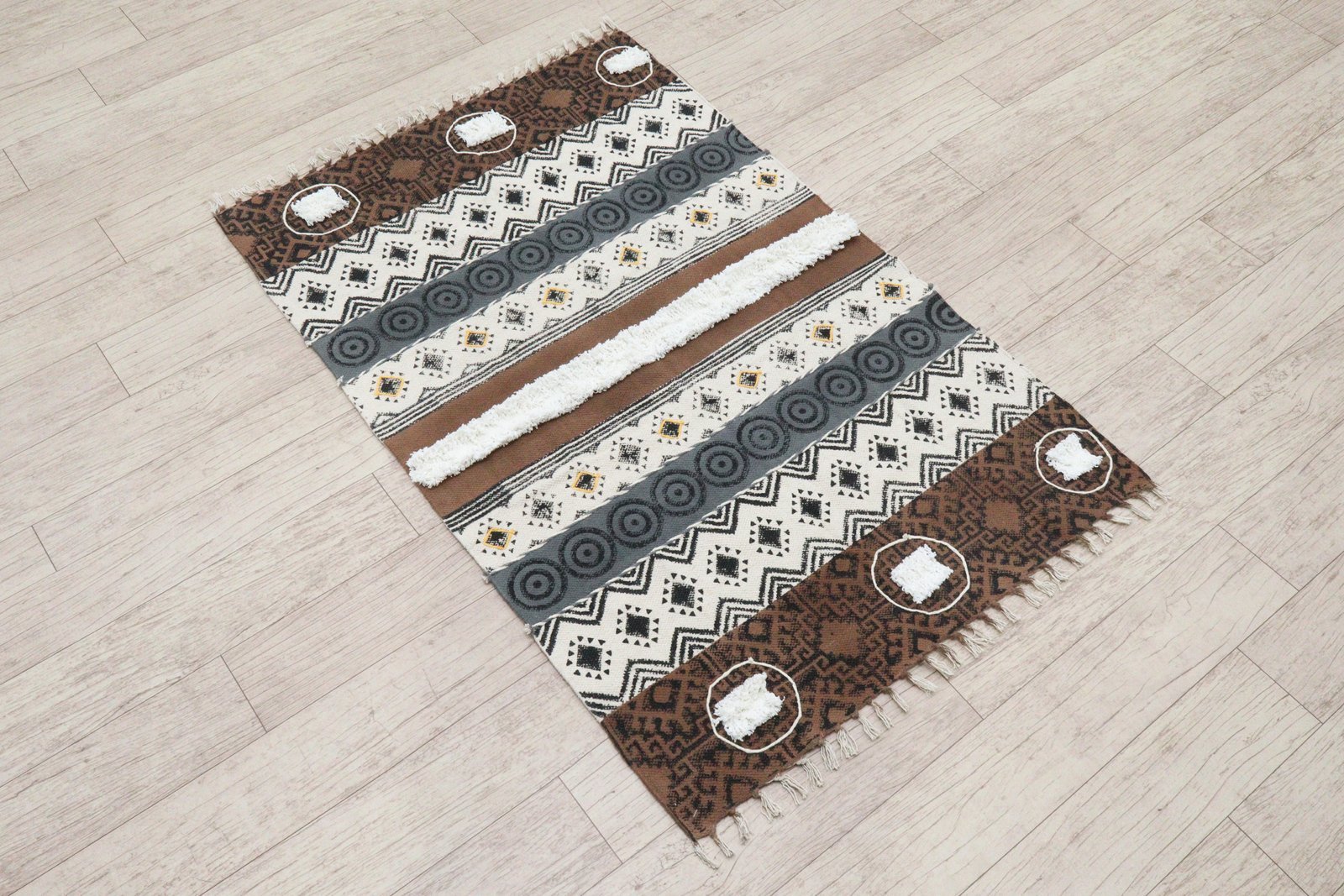 Comfortable Block Print Cotton Floor Durry - Image 5