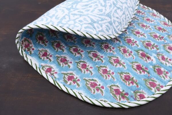 Modern Handblock Printed Cotton Floor Rug Mat - Image 5