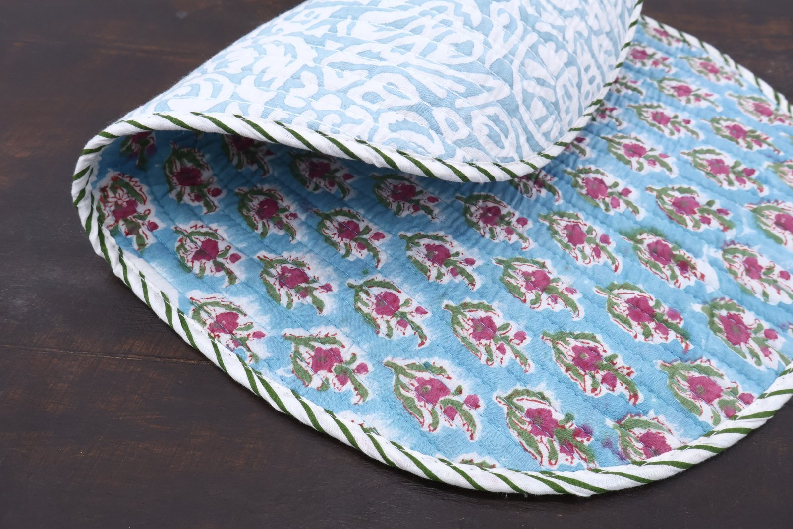 Modern Handblock Printed Cotton Floor Rug Mat - Image 5