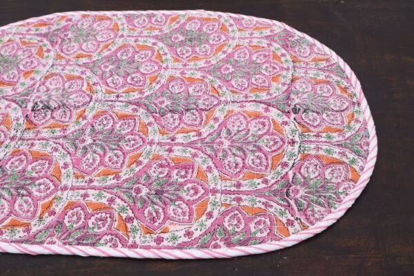 Artisan Handblock Print Cotton Mat - Image 5