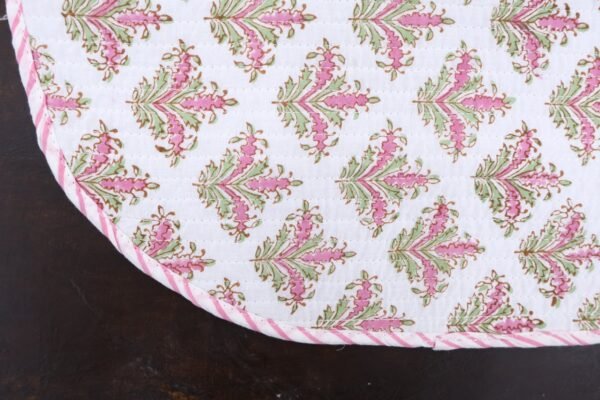 Handcrafted Handblock Printed Cotton Bedside Mat - Image 5
