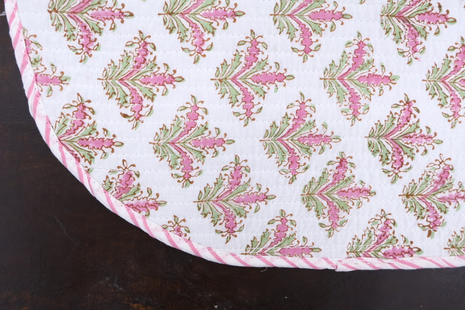 Handcrafted Handblock Printed Cotton Bedside Mat - Image 5