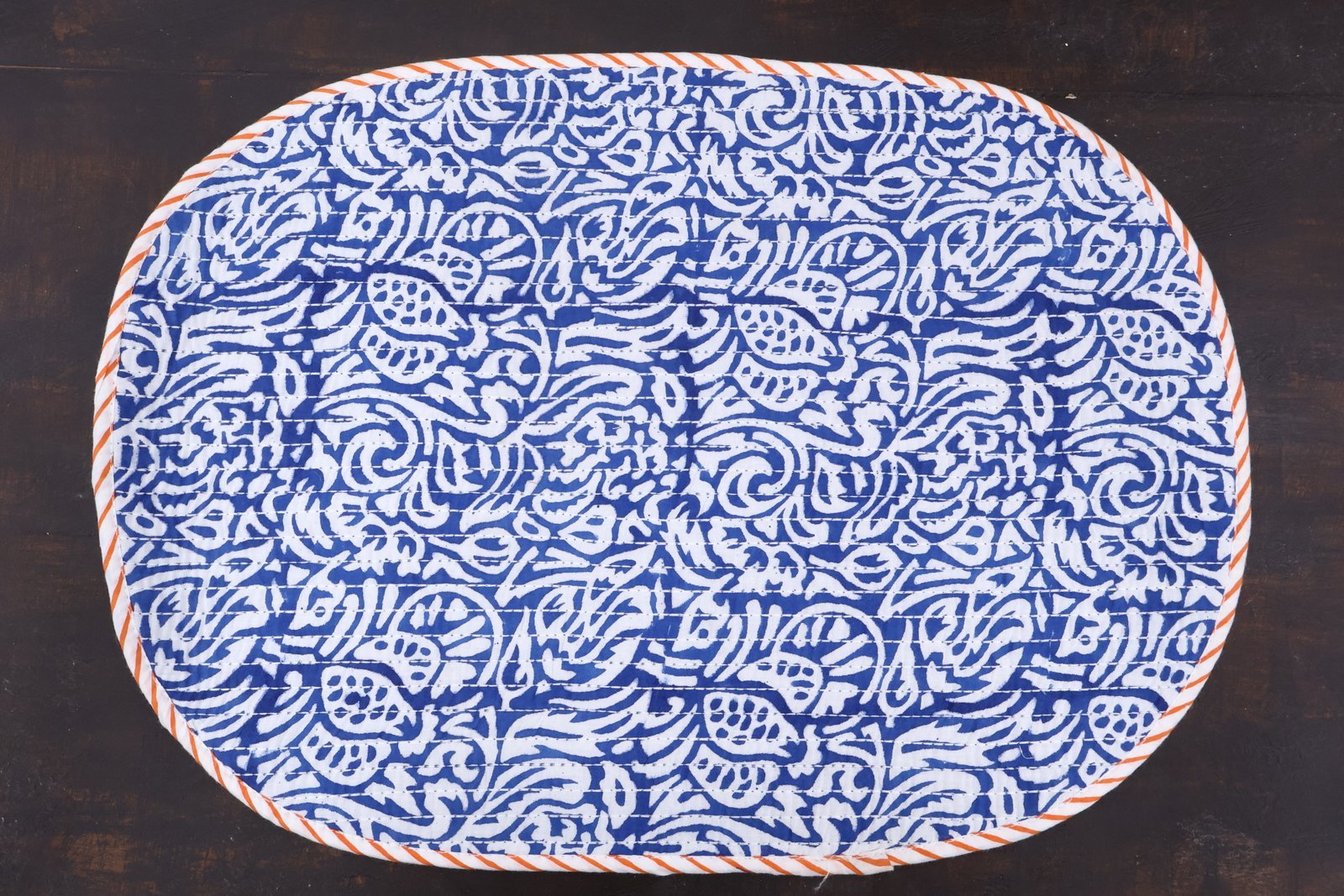 Lightweight Cotton Handblock Printed Floor Mat - Image 5