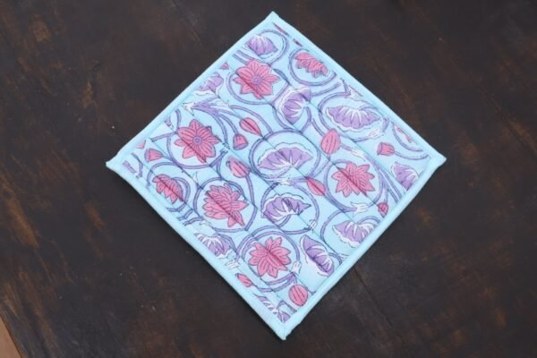 Vintage Inspired Handblock Printed Cotton Mat - Image 5