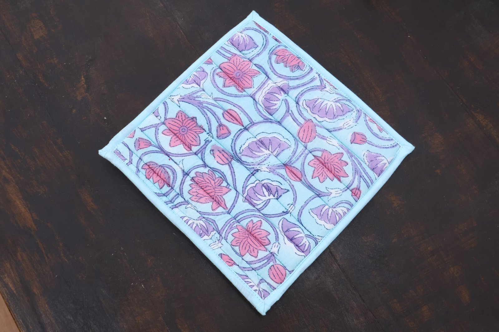 Vintage Inspired Handblock Printed Cotton Mat - Image 5