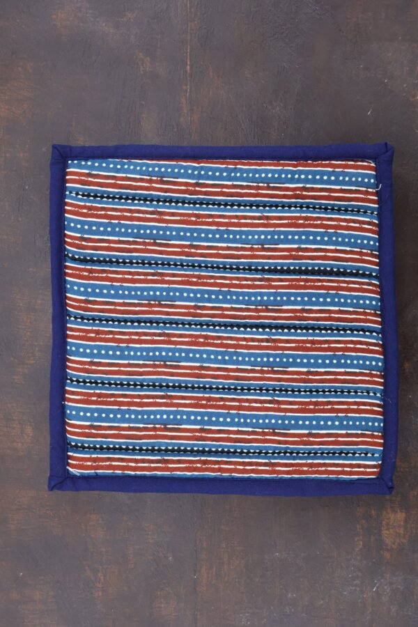 Rustic Style Handblock Print Cotton Floor Mat - Image 5