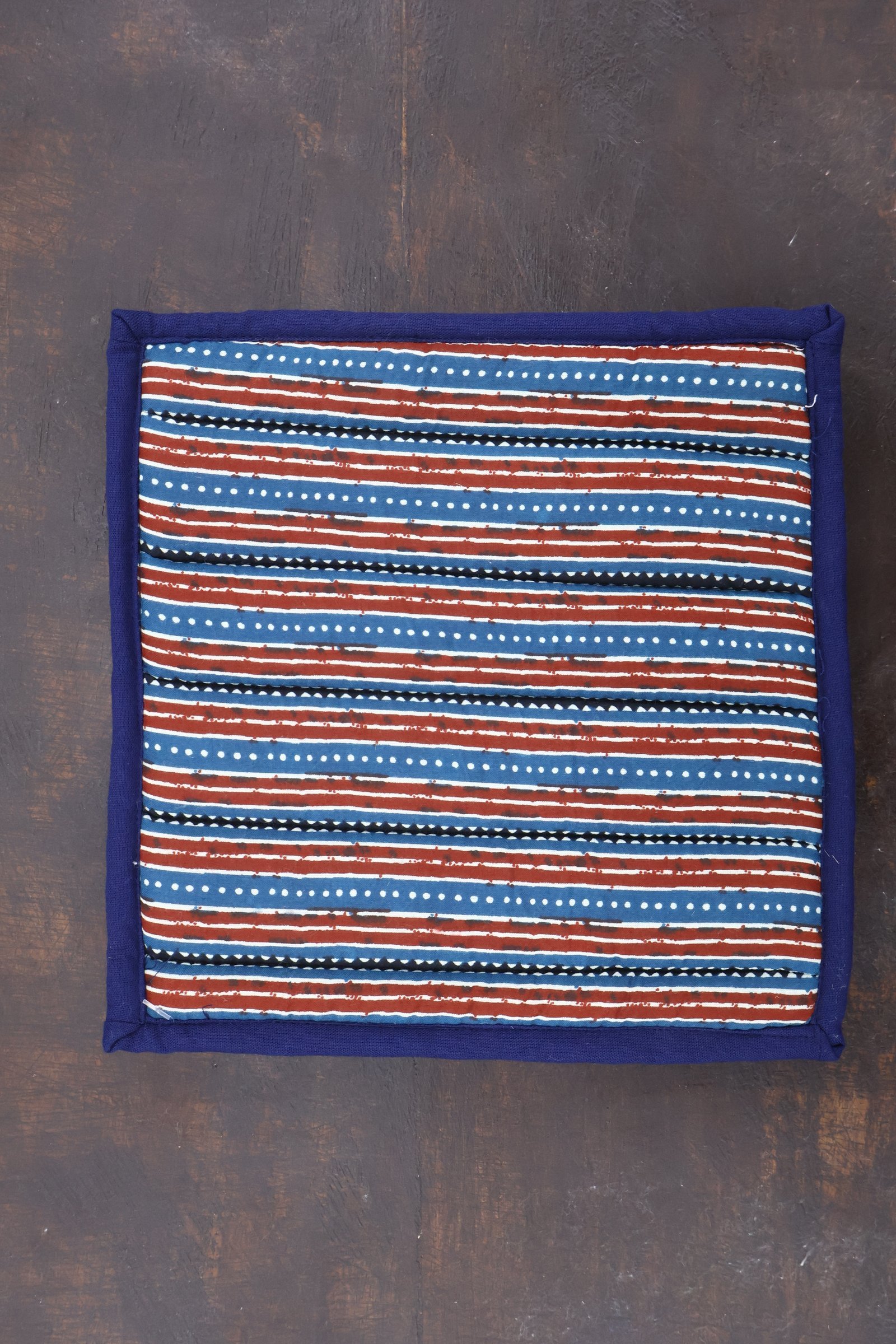Rustic Style Handblock Print Cotton Floor Mat - Image 5