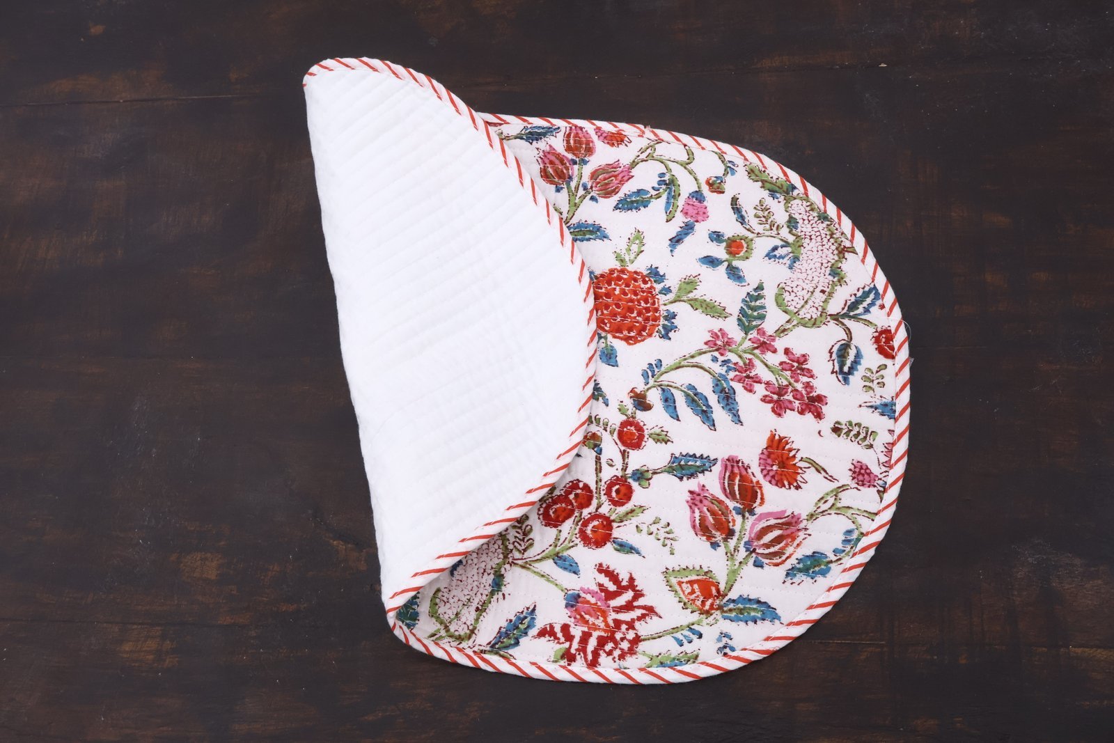 Geometric Handblock Print Cotton Mat - Image 5