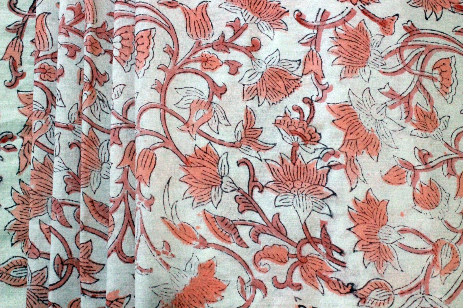 Handblock Printed Indigo Cotton Fabric by Yard - Image 5