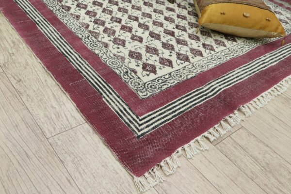 Artisan Block Print Cotton Durry Carpet - Image 5