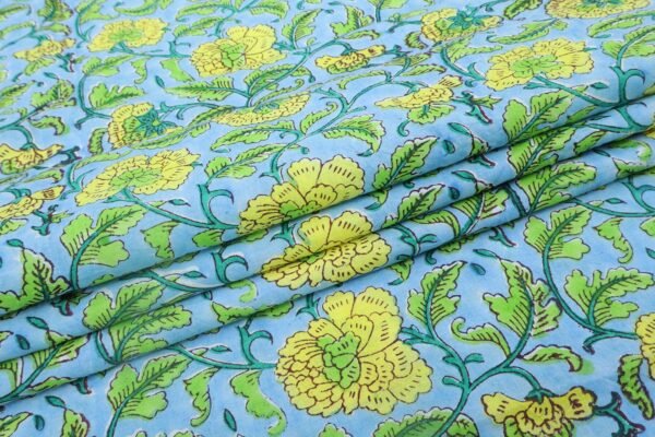 Handblock Print Cotton Fabric for Craft Projects - Image 5