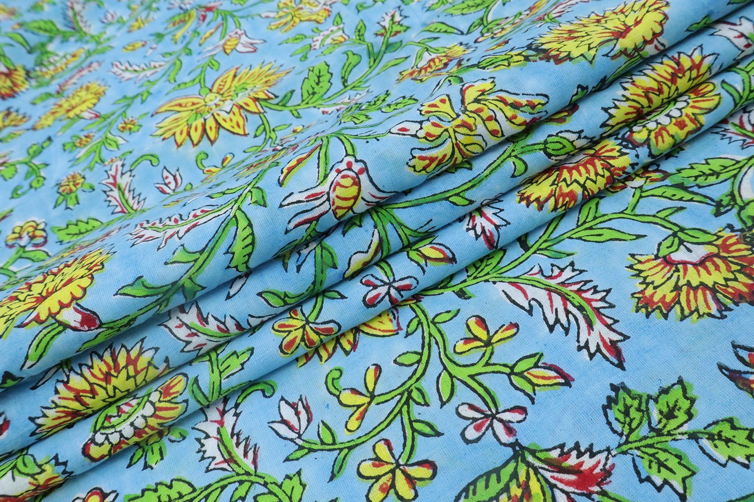 Modern Geometric Handblock Print Fabric for Shirts - Image 5
