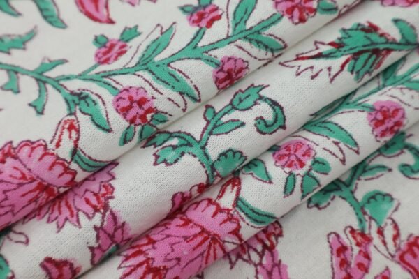 Elegant Handblock Print Silk Fabric for Sarees - Image 5