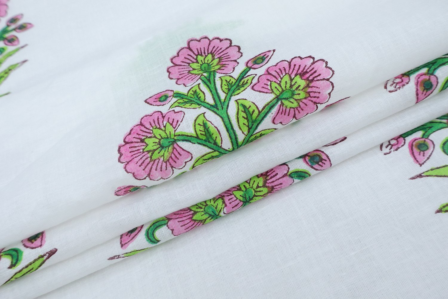 Bohemian Handblock Printed Linen Fabric for Upholstery - Image 5