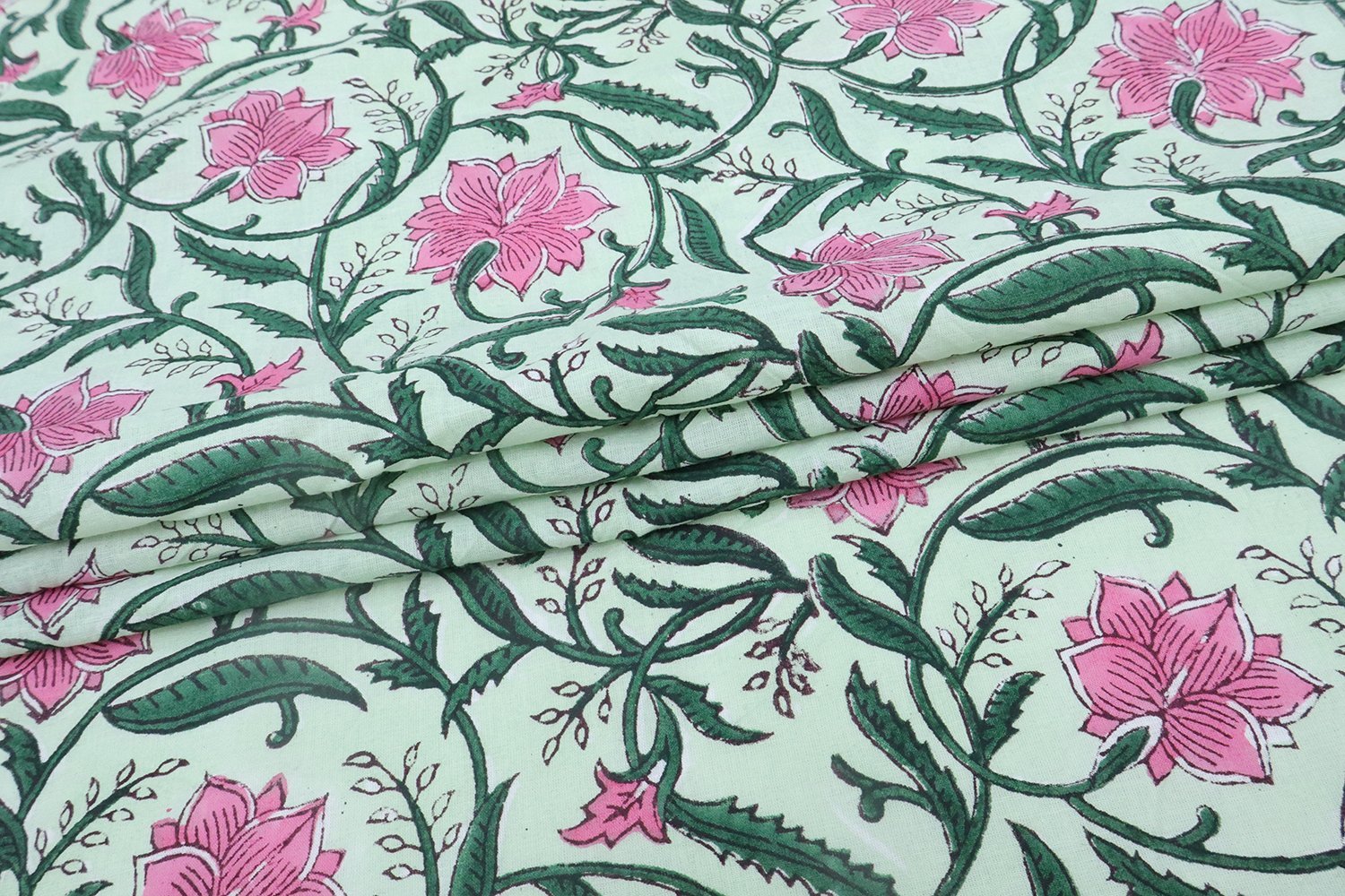 Ethnic Handblock Printed Cambric Fabric for Home Decor - Image 5