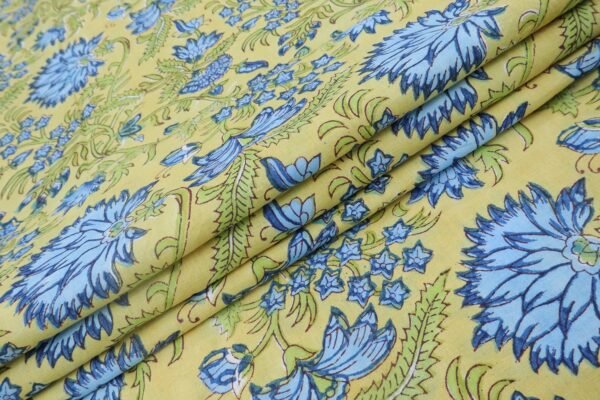 Geometric Handblock Printed Mulmul Fabric for Dupattas - Image 5