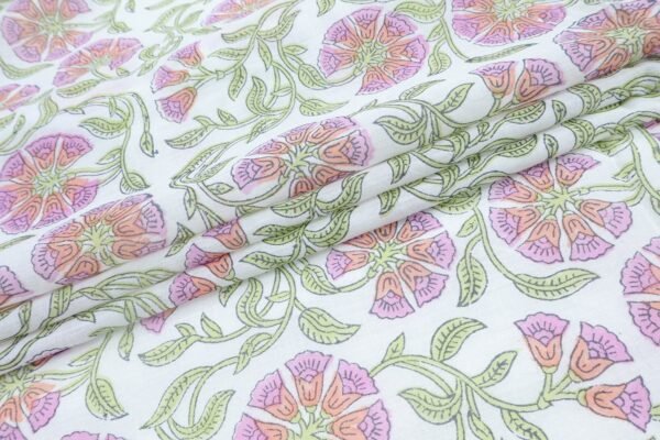 Abstract Handblock Printed Chanderi Fabric for Shirts - Image 5