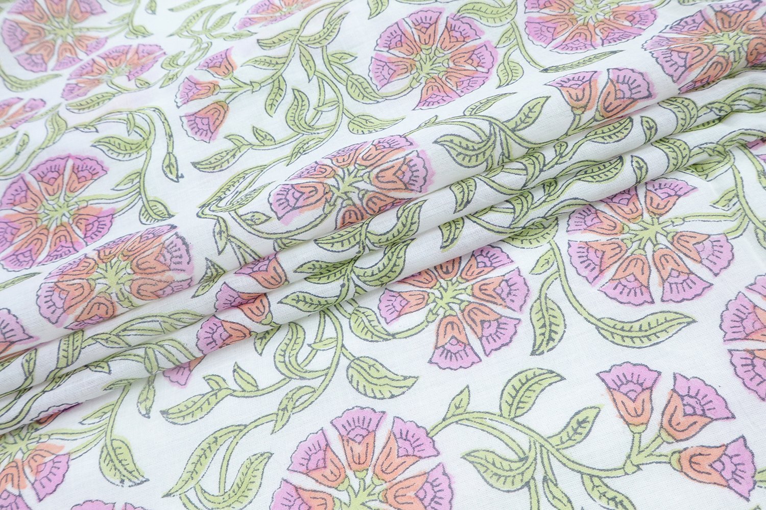 Abstract Handblock Printed Chanderi Fabric for Shirts - Image 5