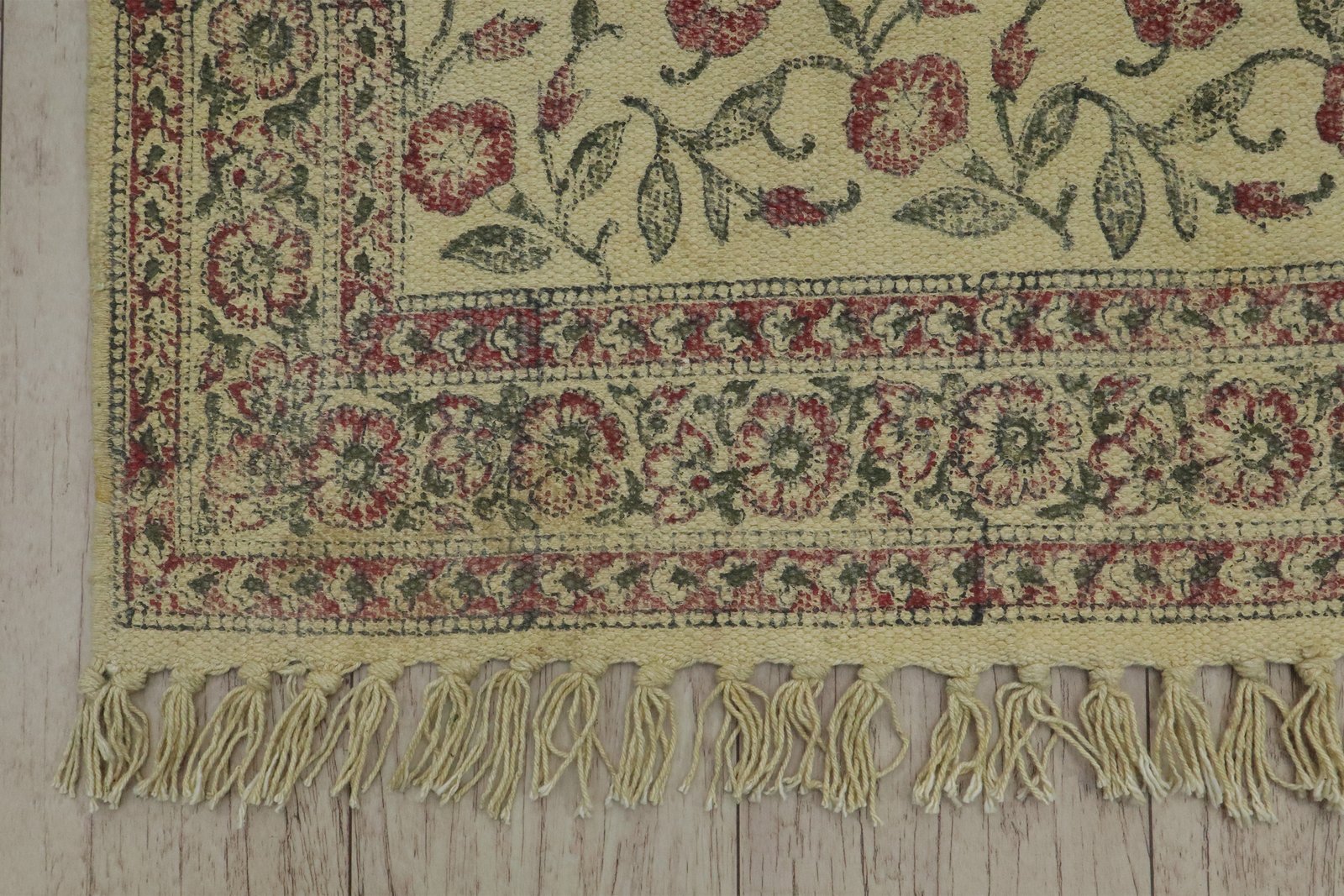 Bohemian Block Printed Cotton Rug - Image 6