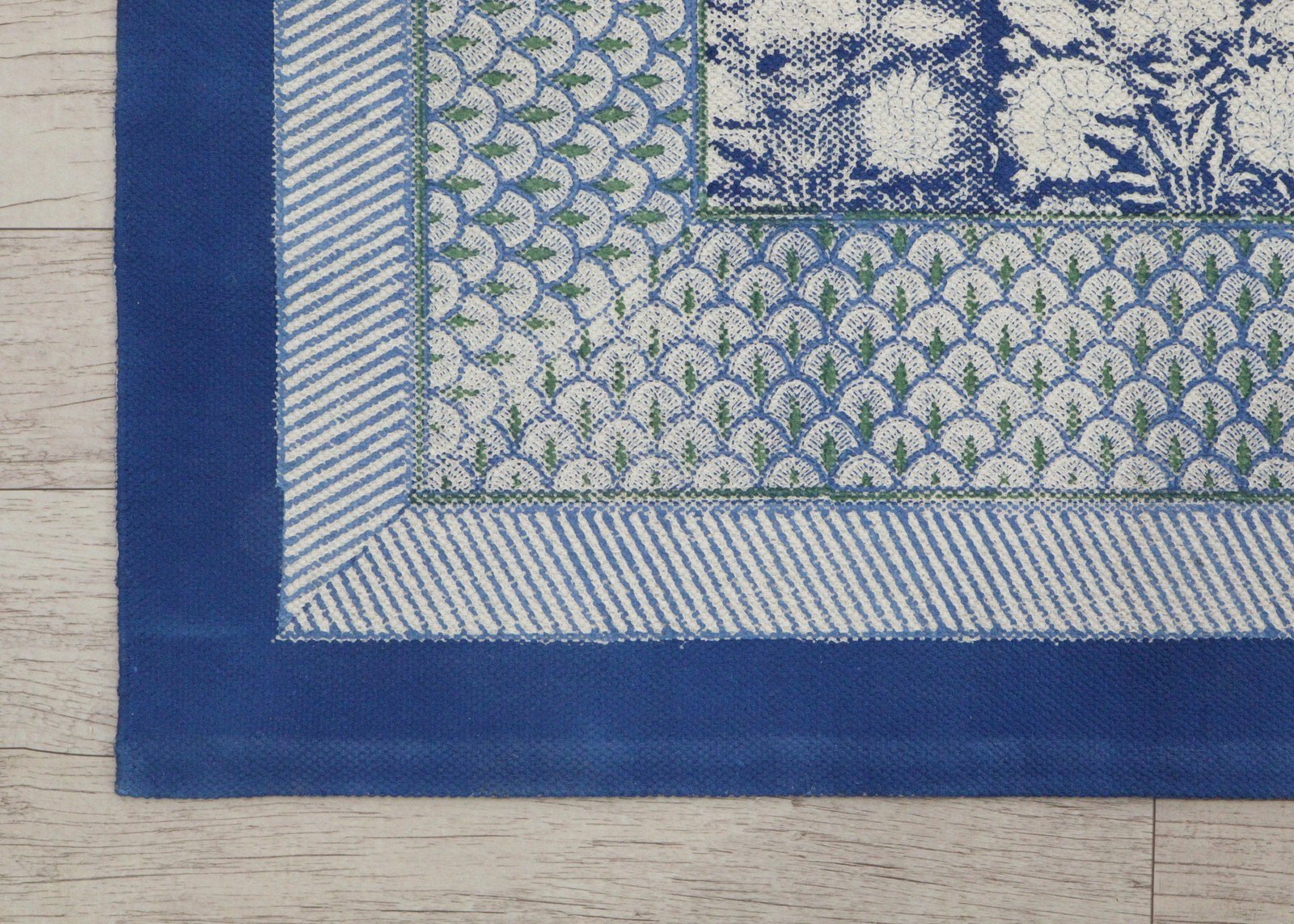 Elegant Block Printed Cotton Rug - Image 6