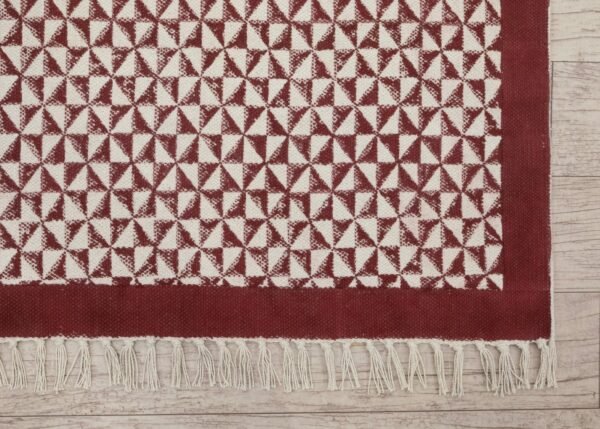 Multi-Color Block Print Cotton Durry - Image 6