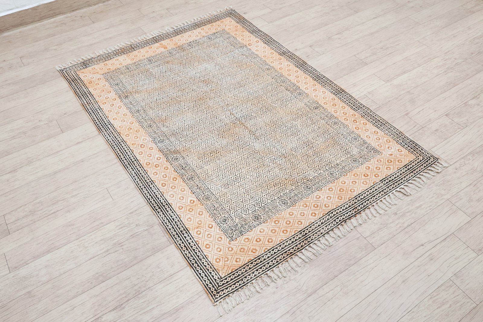Eco-Conscious Block Print Cotton Rug - Image 6