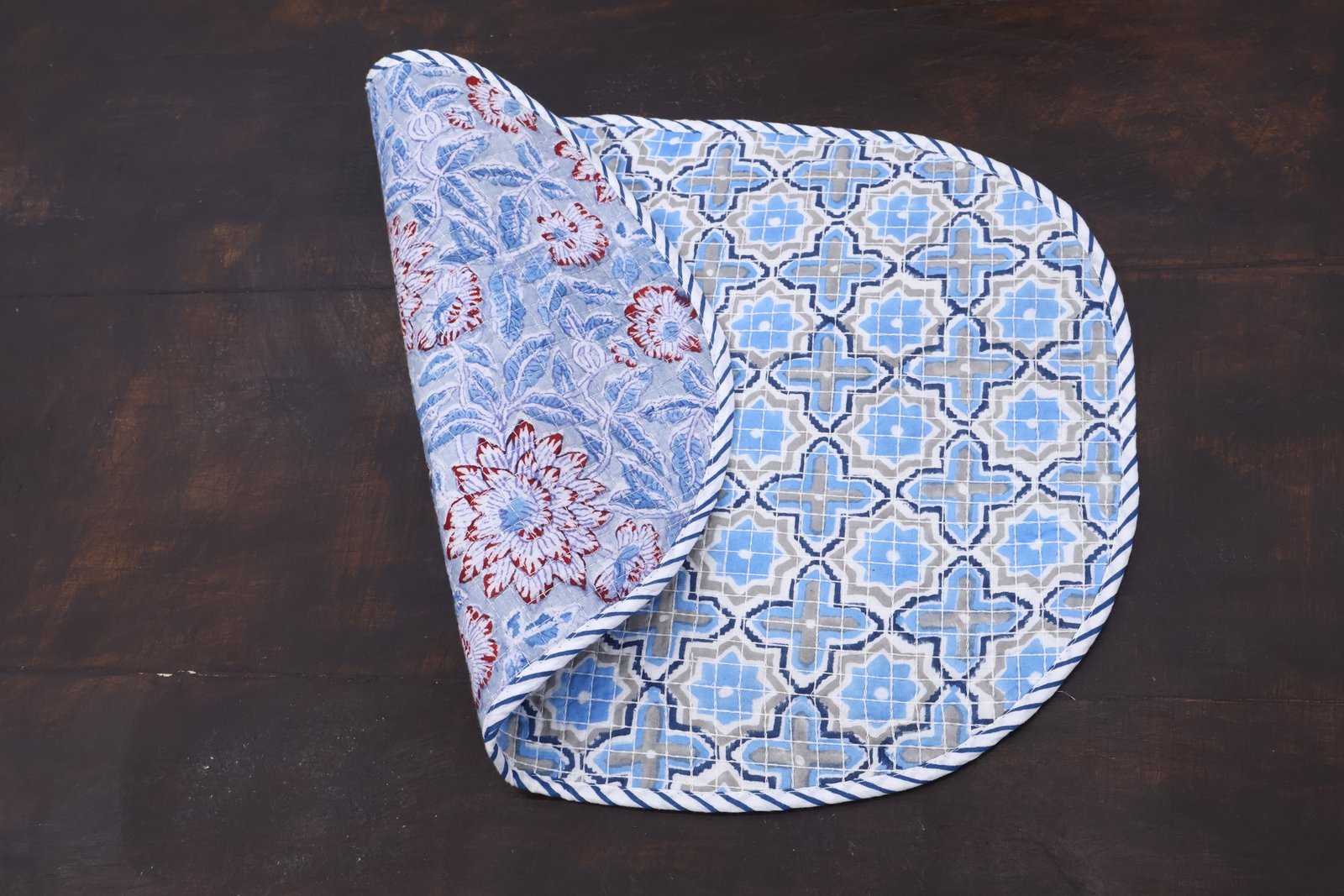 Ethnic Handblock Printed Cotton Floor Mat - Image 6