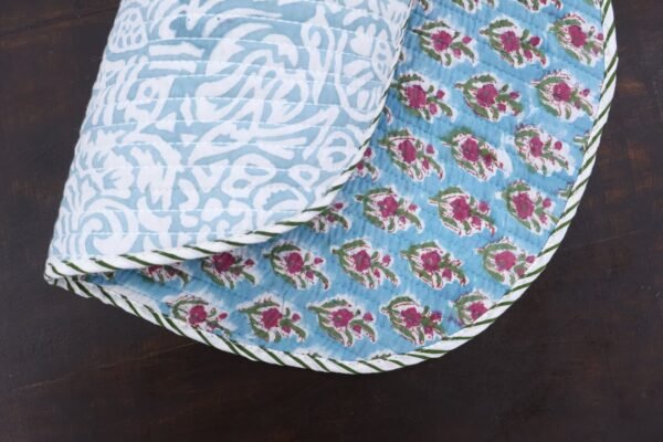Modern Handblock Printed Cotton Floor Rug Mat - Image 6