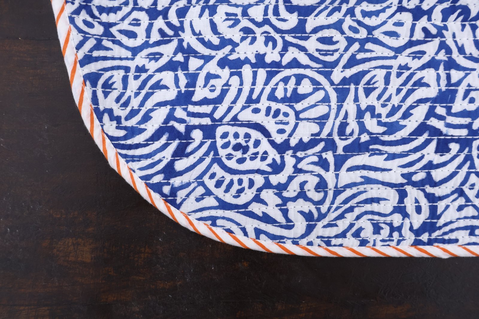 Lightweight Cotton Handblock Printed Floor Mat - Image 6