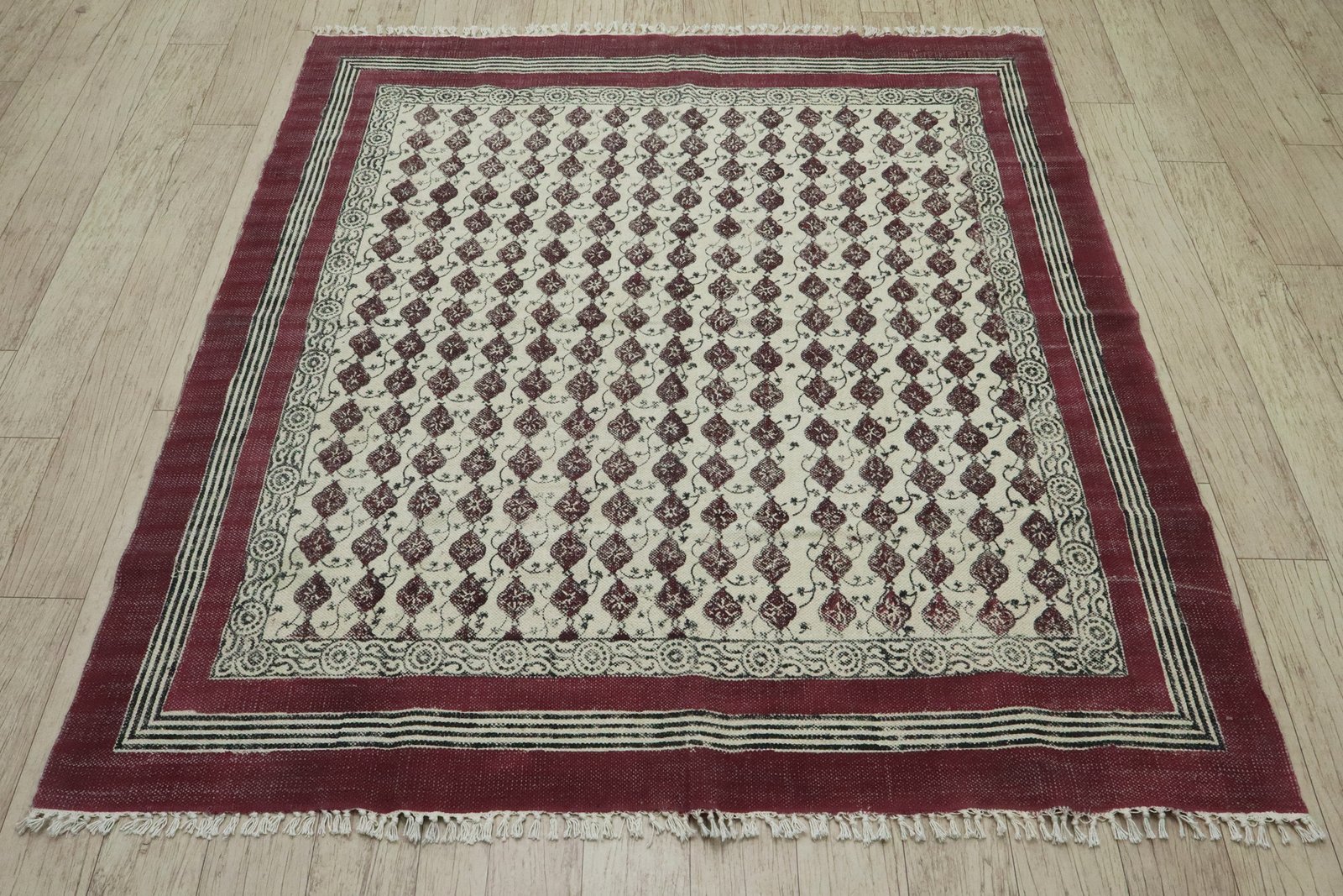 Artisan Block Print Cotton Durry Carpet - Image 6