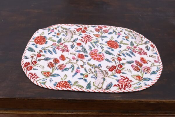 Geometric Handblock Print Cotton Mat - Image 6