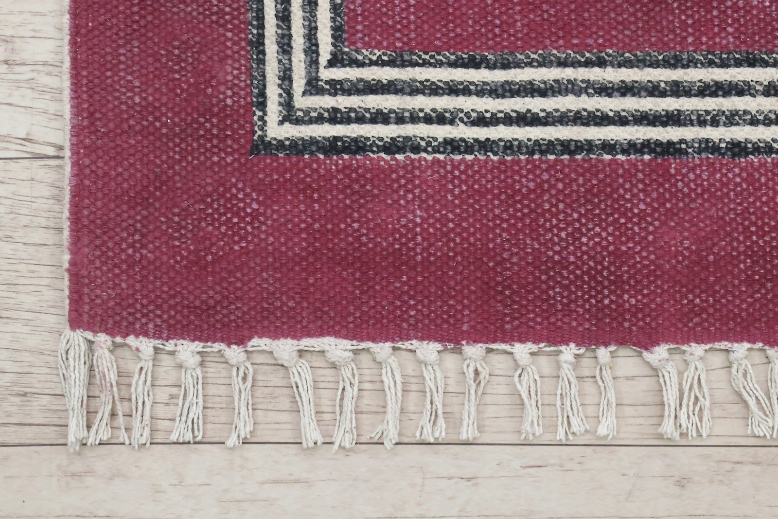 Vintage Style Block Printed Cotton Rug - Image 6