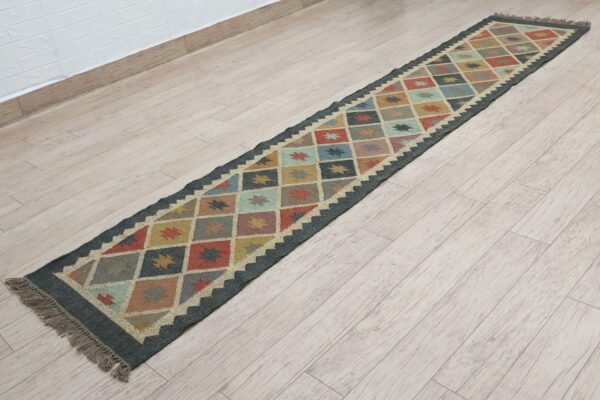 Designer Wool Jute Woven Durry Rug - Image 6