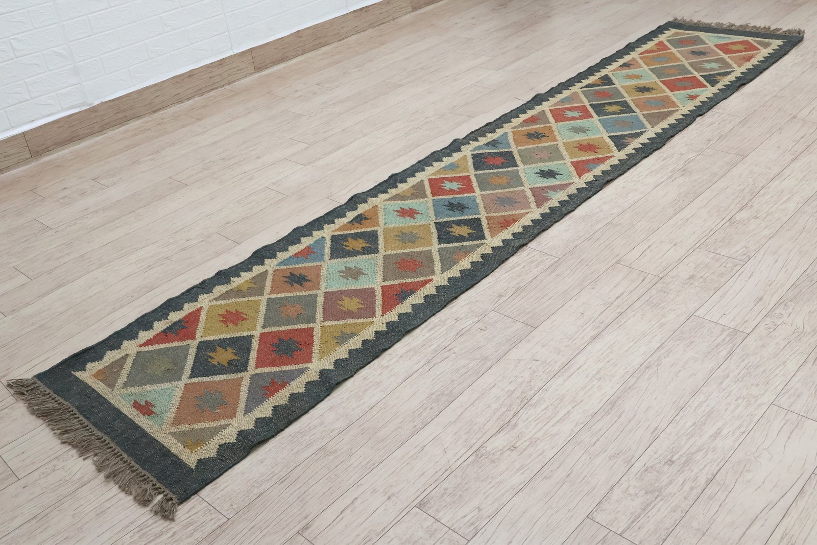 Designer Wool Jute Woven Durry Rug - Image 6