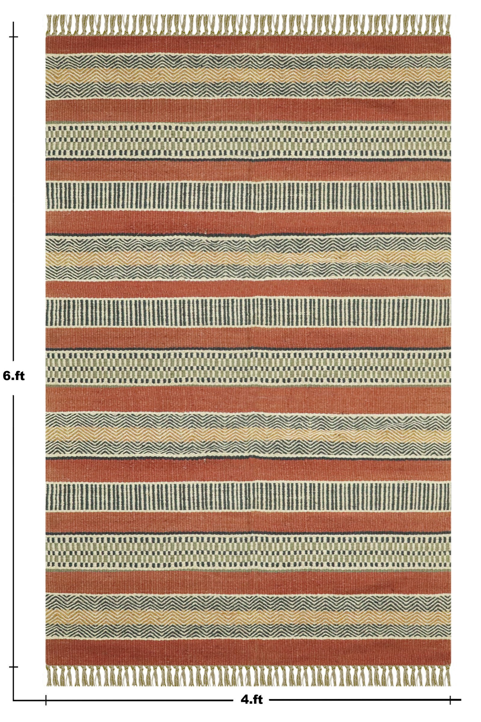Natural Fiber Wool Jute Durry Carpet - Image 6