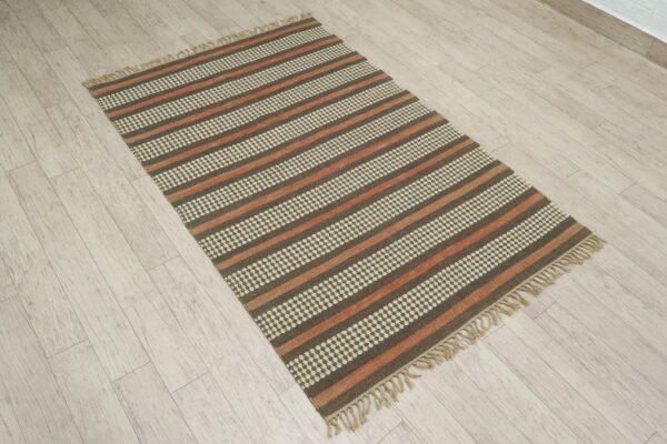 Designer Minimalist Square Wool Jute Durry for Patio - Image 6