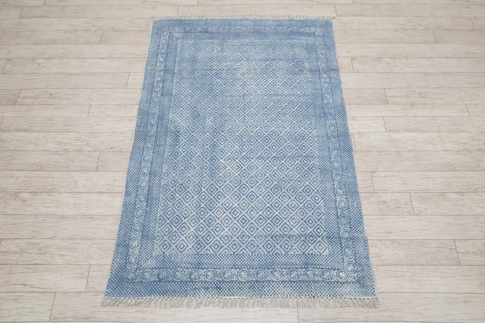 Lightweight Block Printed Cotton Carpet - Image 6