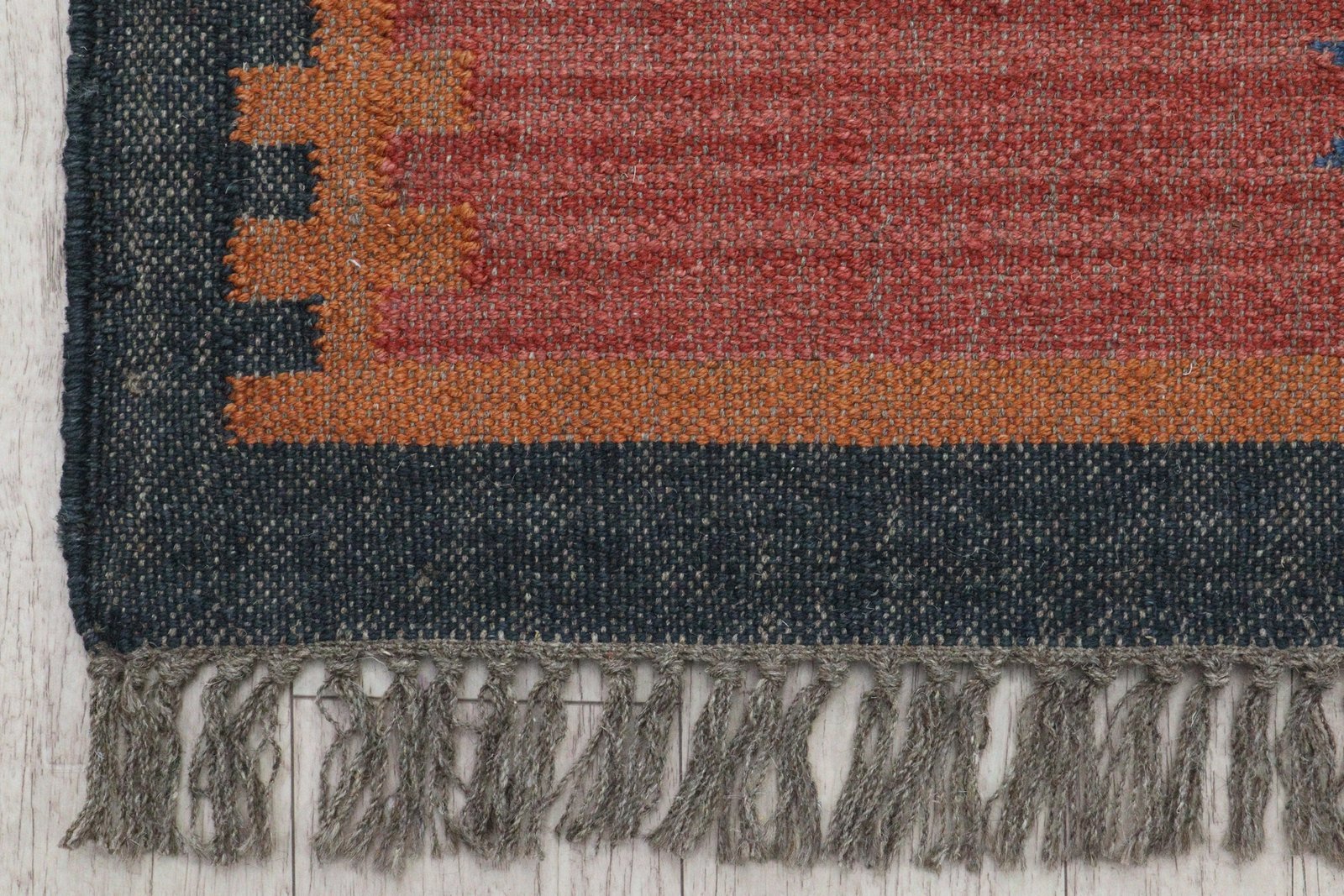 Handmade Rustic Oval Wool Jute Durry for Living Room - Image 6