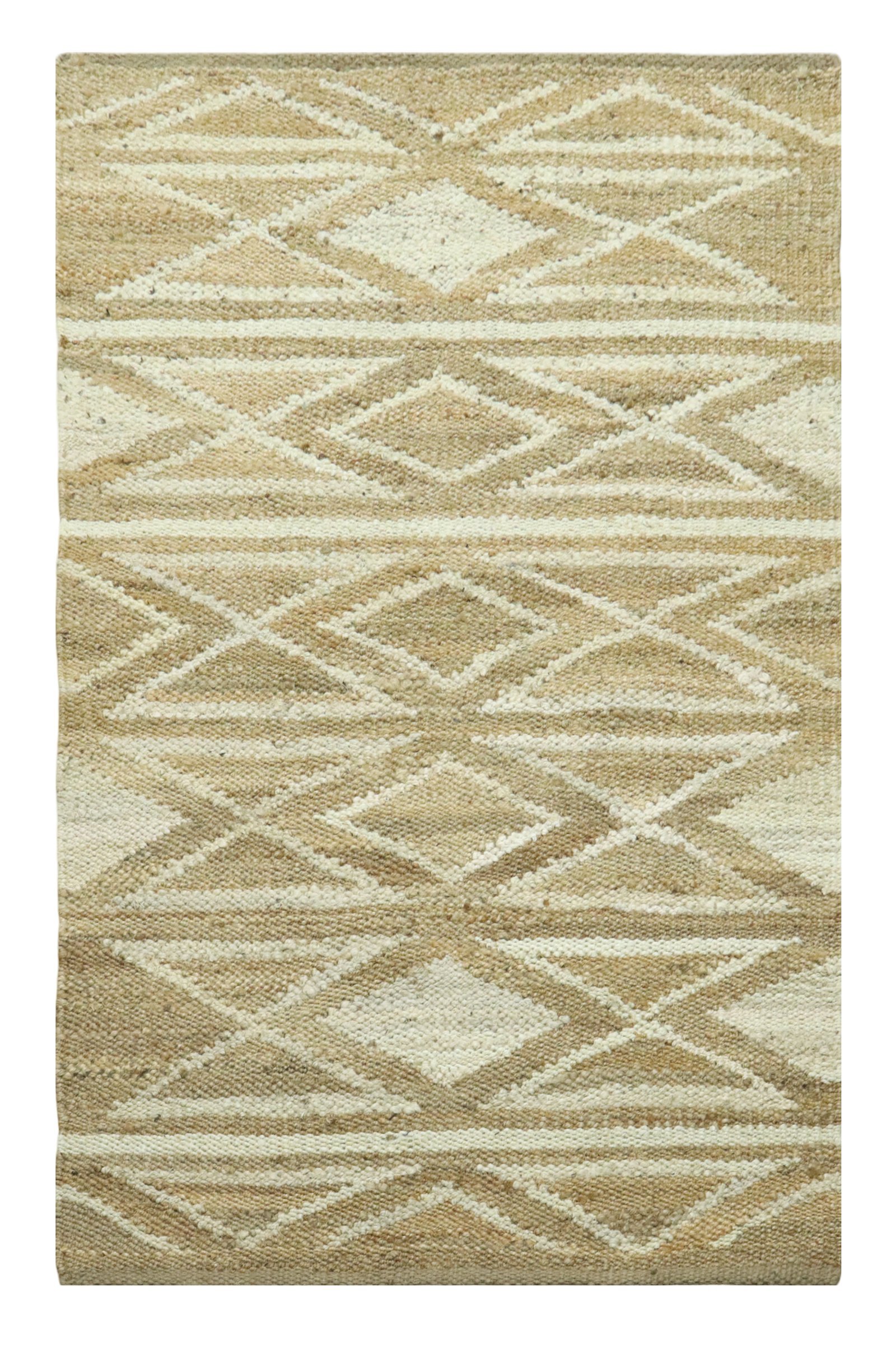 Braided Modern Round Jute Durry for Dining Room