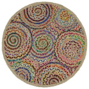 Handwoven Bohemian Square Jute Durry for Bedroom Handwoven Bohemian Square Jute Durry for Bedroom