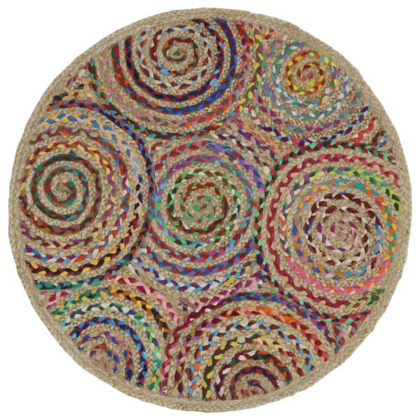 Handwoven Bohemian Square Jute Durry for Bedroom
