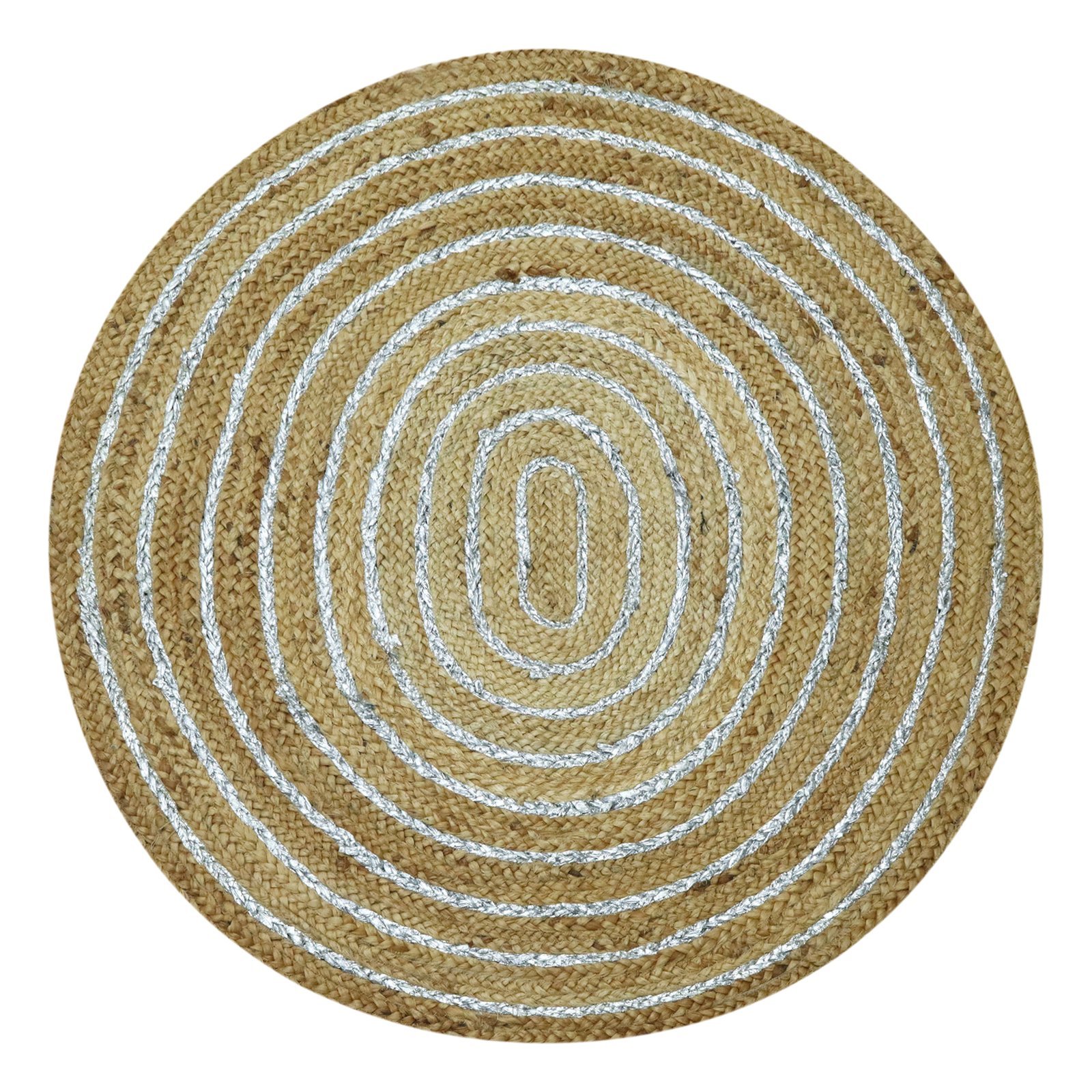 手作りのジュートラグ、天然素材、正方形、ベッドサイドに最適