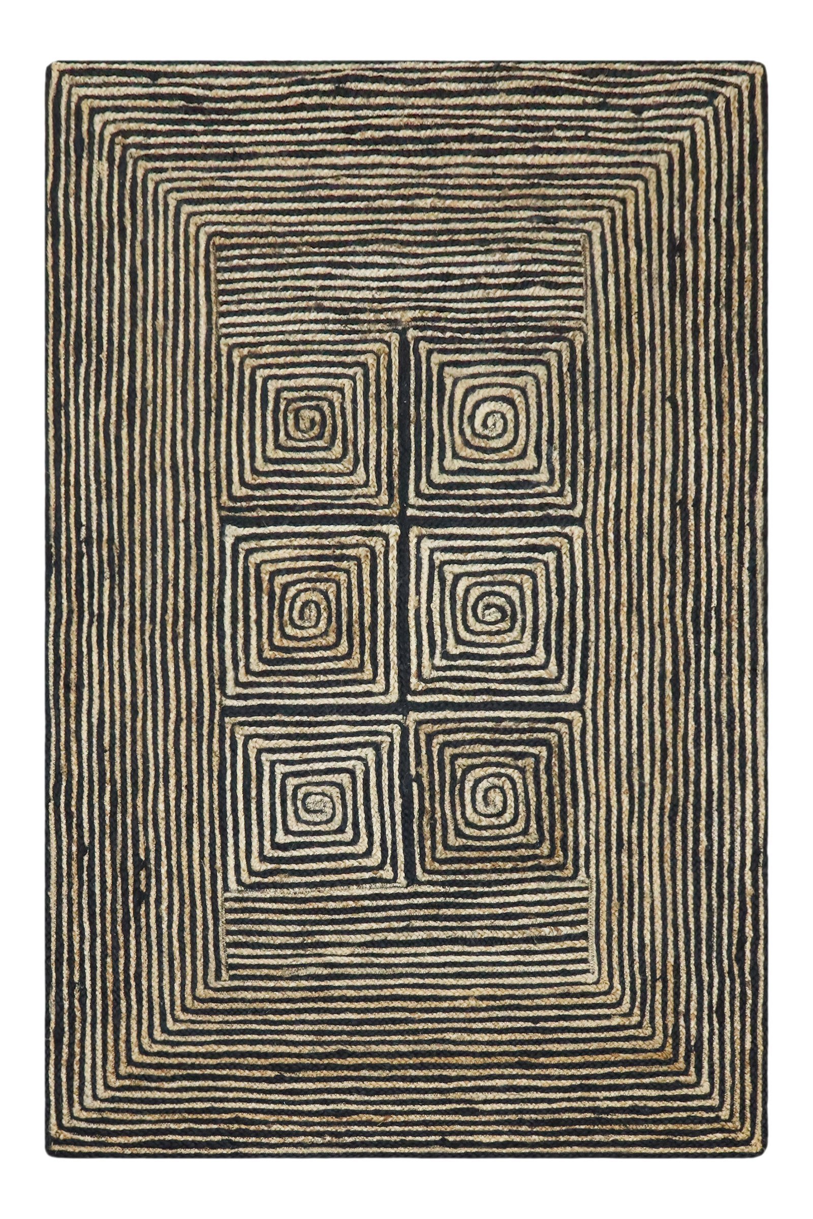 Handwoven Bohemian Round Jute Durry for Bedroom