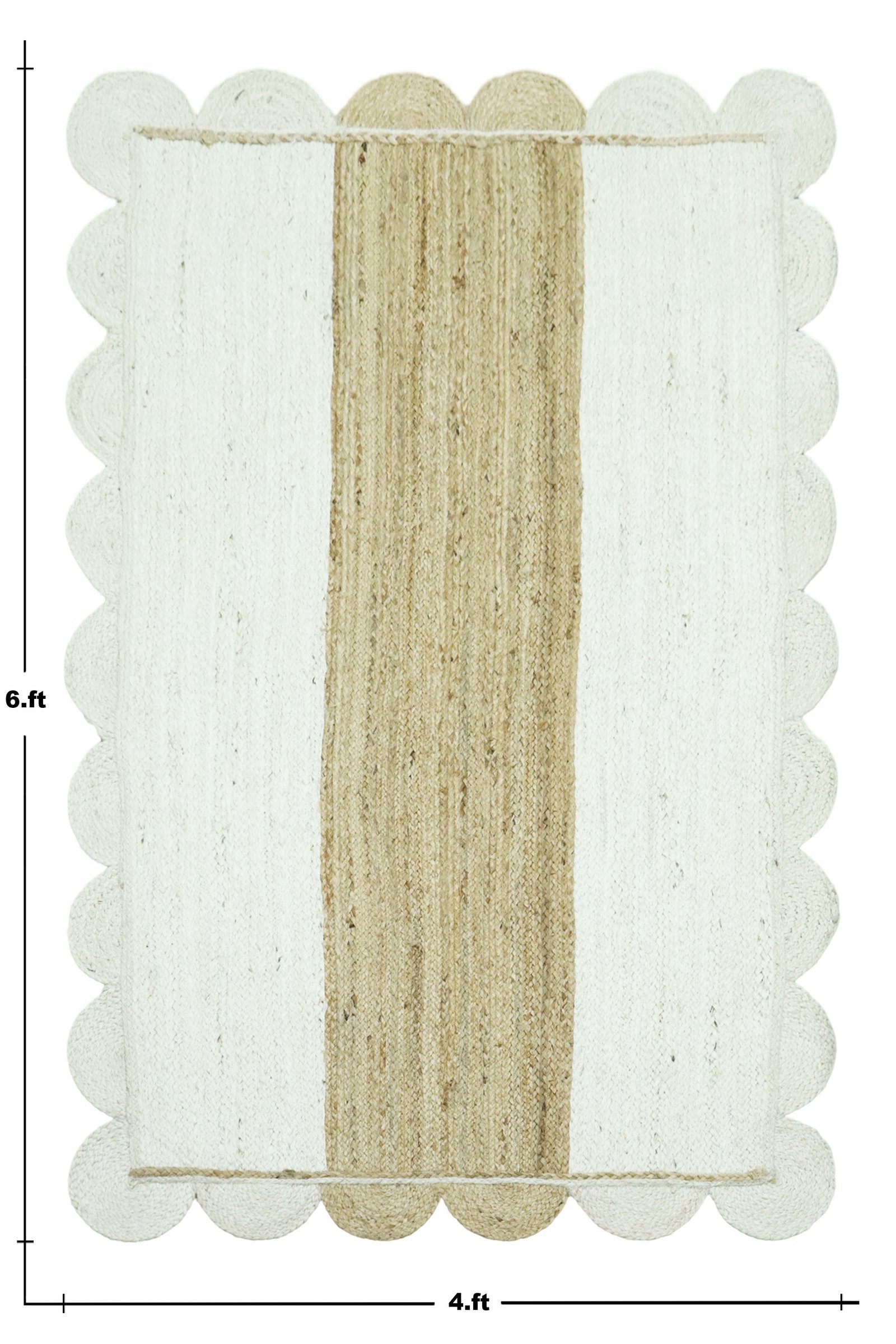 手作りのジュートラグ、天然素材、正方形、ベッドサイドに最適 - Image 2