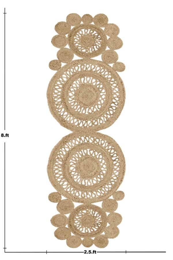 Designer Minimalist Round Jute Durry for Patio - Image 2