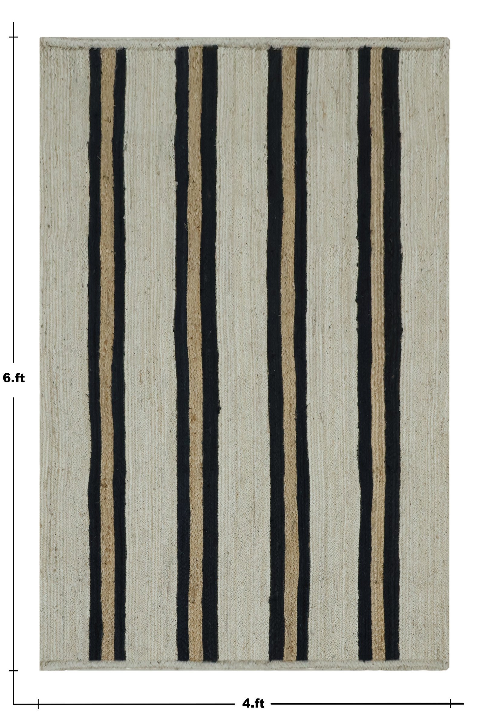 手作りのジュートラグ、天然素材、正方形、ベッドサイドに最適 - Image 2