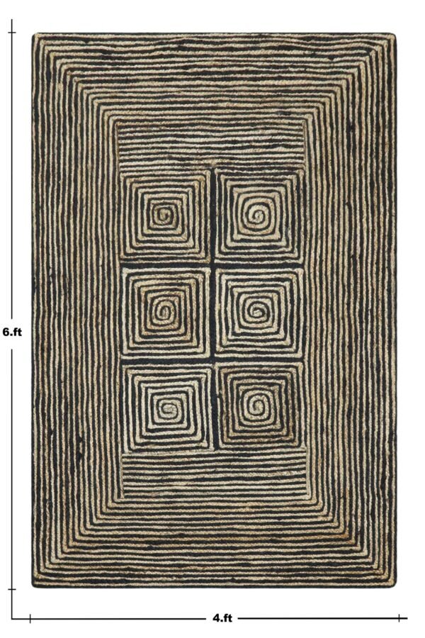 Handwoven Bohemian Round Jute Durry for Bedroom - Image 2
