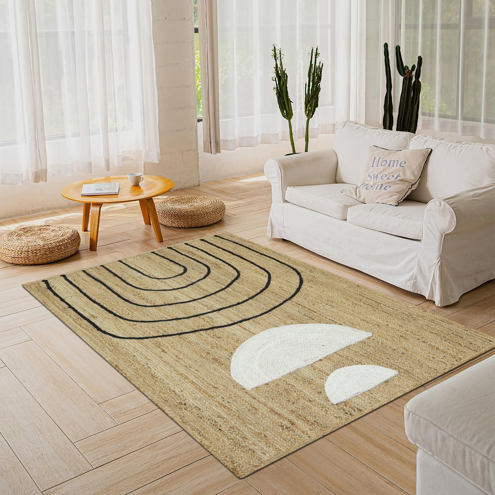 Textured Jute Handloom Durry Carpet - Image 3