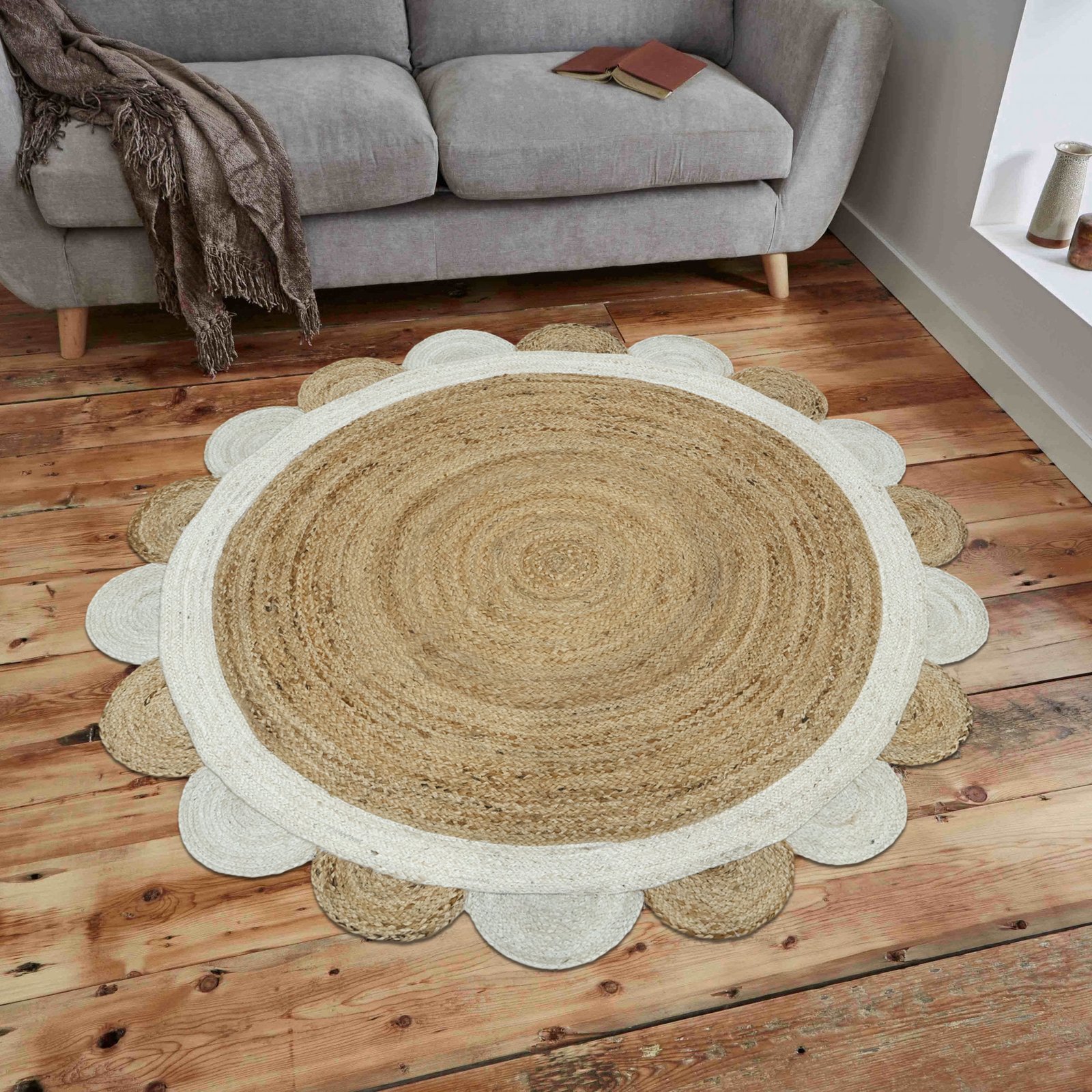 Rustic Handwoven Jute Floor Carpet - Image 3